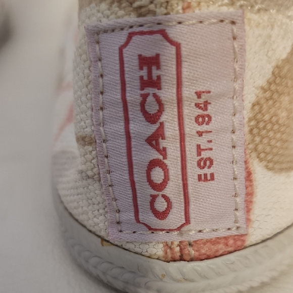 Coach Pink and Cream Slip-On Sneakers - Picture 2 of 9